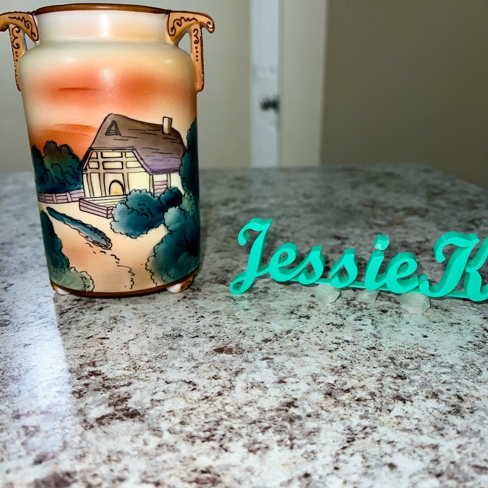 Nippon hand painted porcelain vase